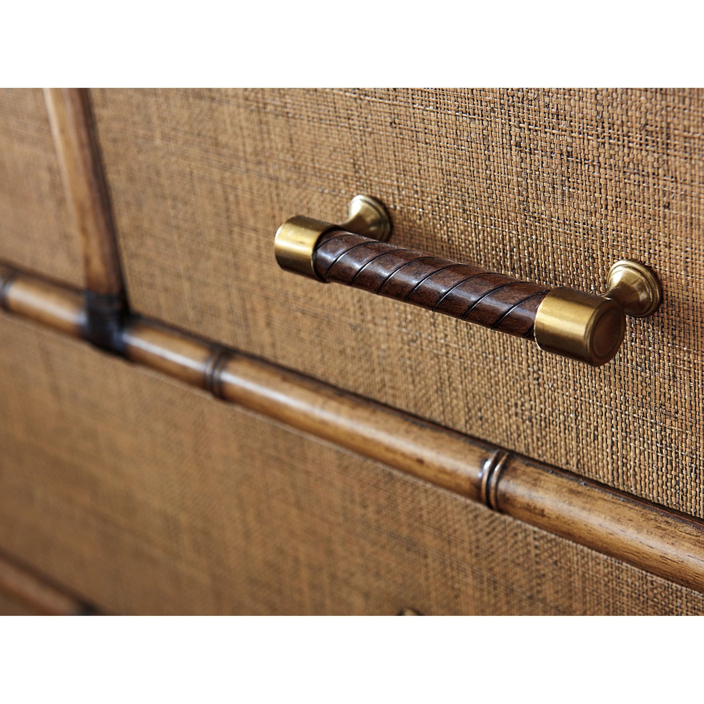 003 SR-835968 | Closeup | Bermuda Sands Chest by Tommy Bahama Home. Made from unique in a coastal style.