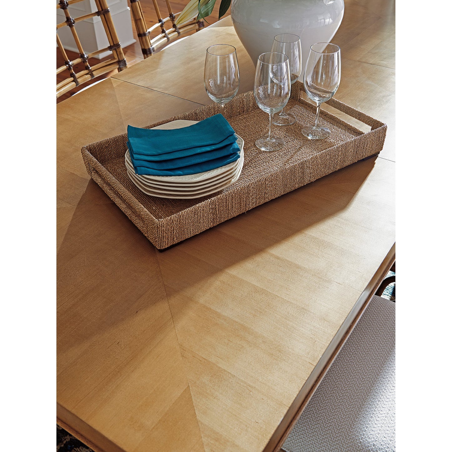009 SR-835999 | Lifestyle | Caneel Bay Dining Table by Tommy Bahama Home. Made from unique in a coastal style.