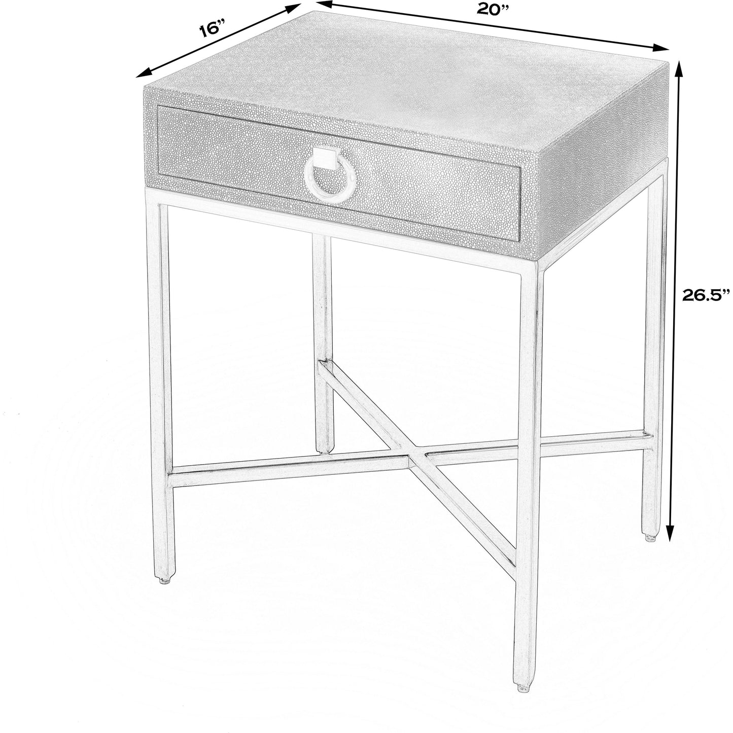 006 SI-1822361 | Additional Silo | Sullia End Table by Butler Specialty Company in gold and cosmopolitan. Made from leather, mdf, steel in a modern style.