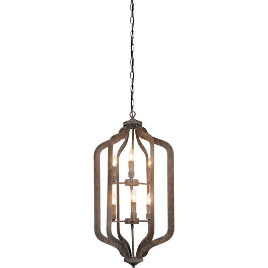 000 SI-2007525 | Primary Silo | Esther 6-Light Chandelier by Classic Home in antique rustic bronze. Made from iron in a cottage & farmhouse style.