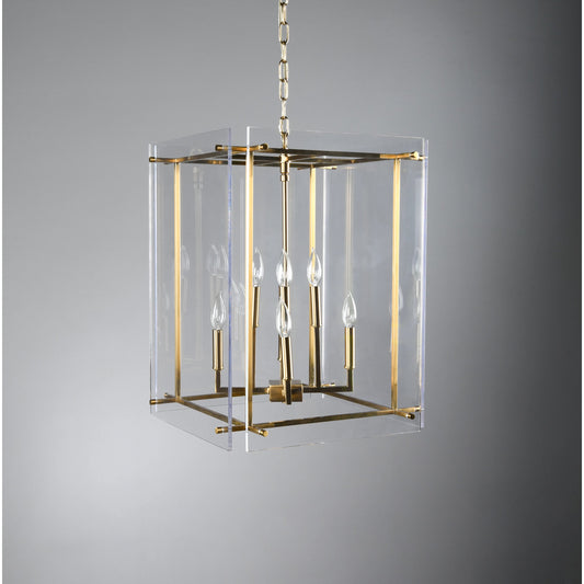 Lena 8-Light Chandelier by Classic Home in gold. Made from iron, acrylic in a modern style.