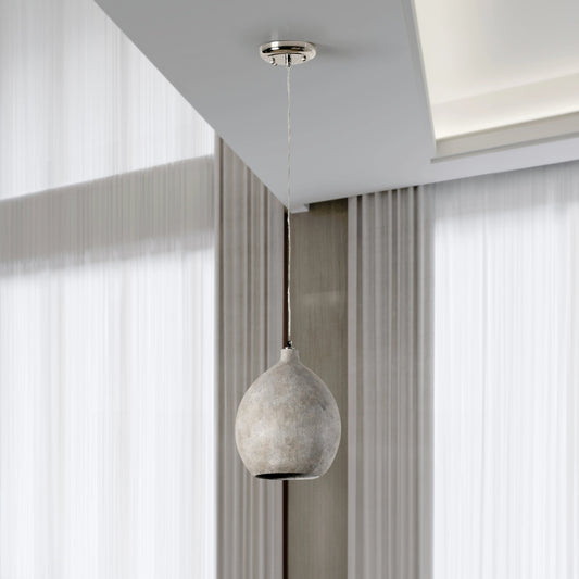 Teresa 1-Light Deep Gray Concrete Pendant by Classic Home in deep gray. Made from concrete in a modern style.