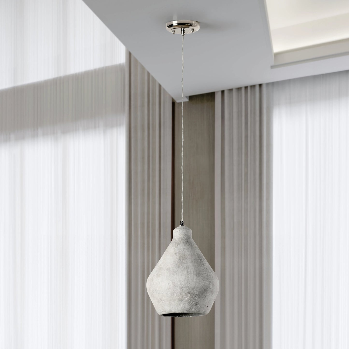 004 SI-2162536 | Closeup | Jerry 1-Light Gray Concrete Pendant by Classic Home in light gray. Made from concrete in a modern style.