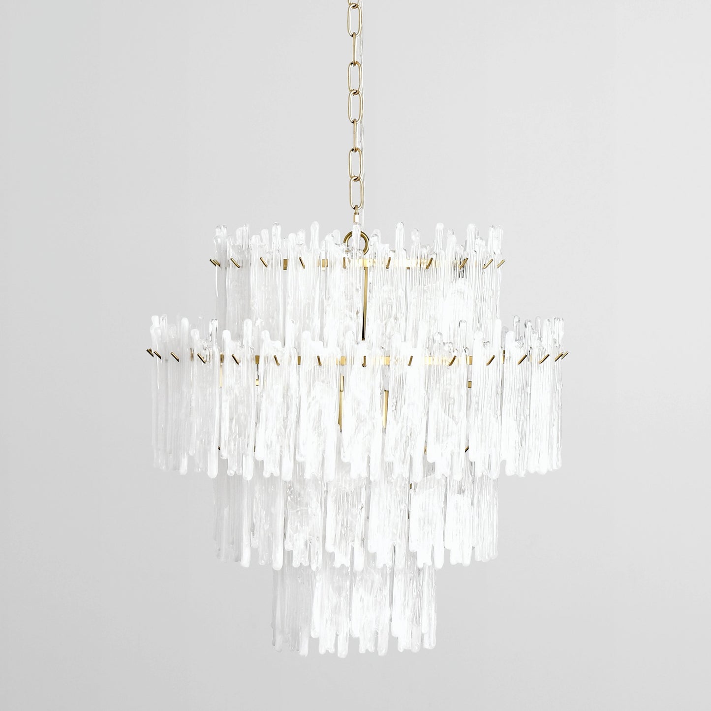 006 SI-2162540 | Closeup | Everly 7-Light Round Glass Chandelier by Classic Home in clear, white. Made from iron, wax-drop glass in a cottage & farmhouse style.