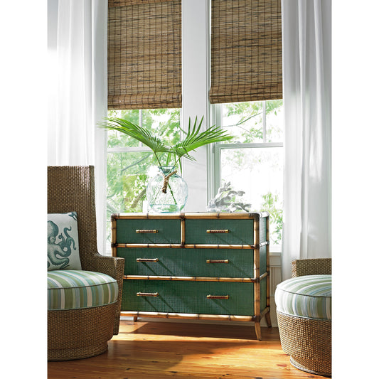 Pacific Chest by Tommy Bahama Home in teal. Made from unique in a coastal style.