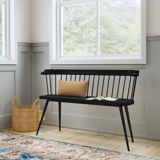 Tempe Bench by Butler Specialty Company. Made from 60% mango solids, 40%- iron in a traditional style.