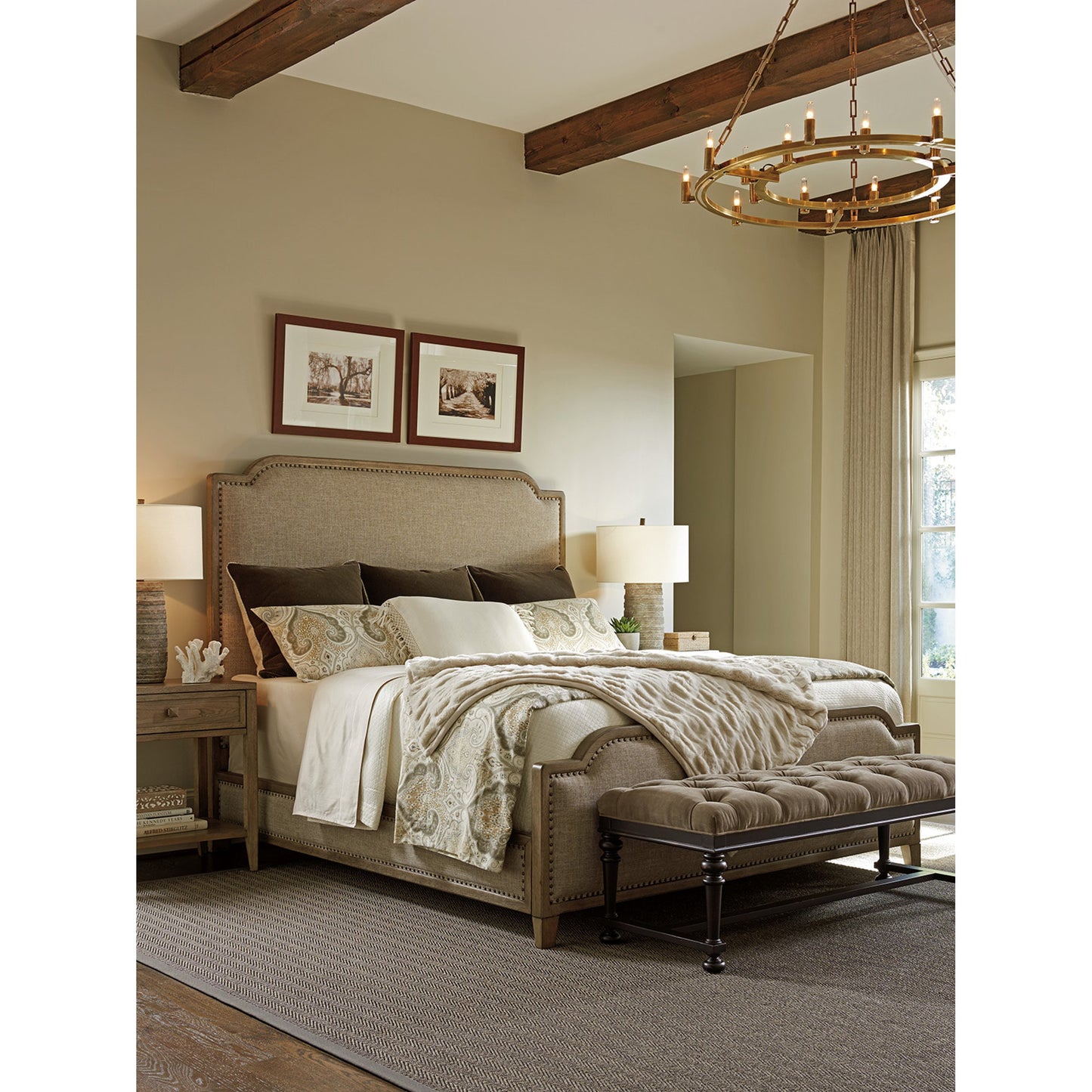 004 SR-836489,SR-836490,SR-836491 | Lifestyle | Stone Harbour Upholstered Bed by Tommy Bahama Home in berwick. Made from unique in a transitional style.