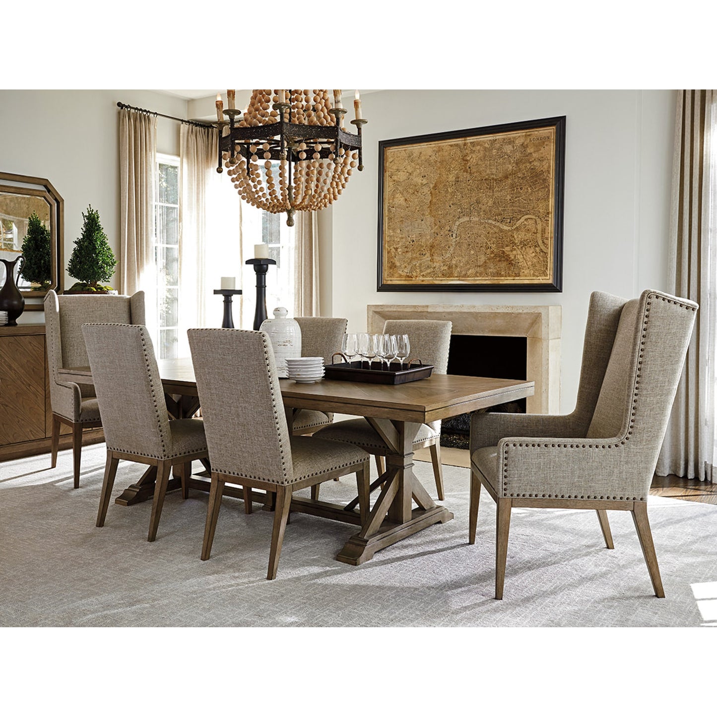 009 SR-836341 | Lifestyle | Pierpoint Double Pedestal Dining Table by Tommy Bahama Home. Made from unique in a transitional style.