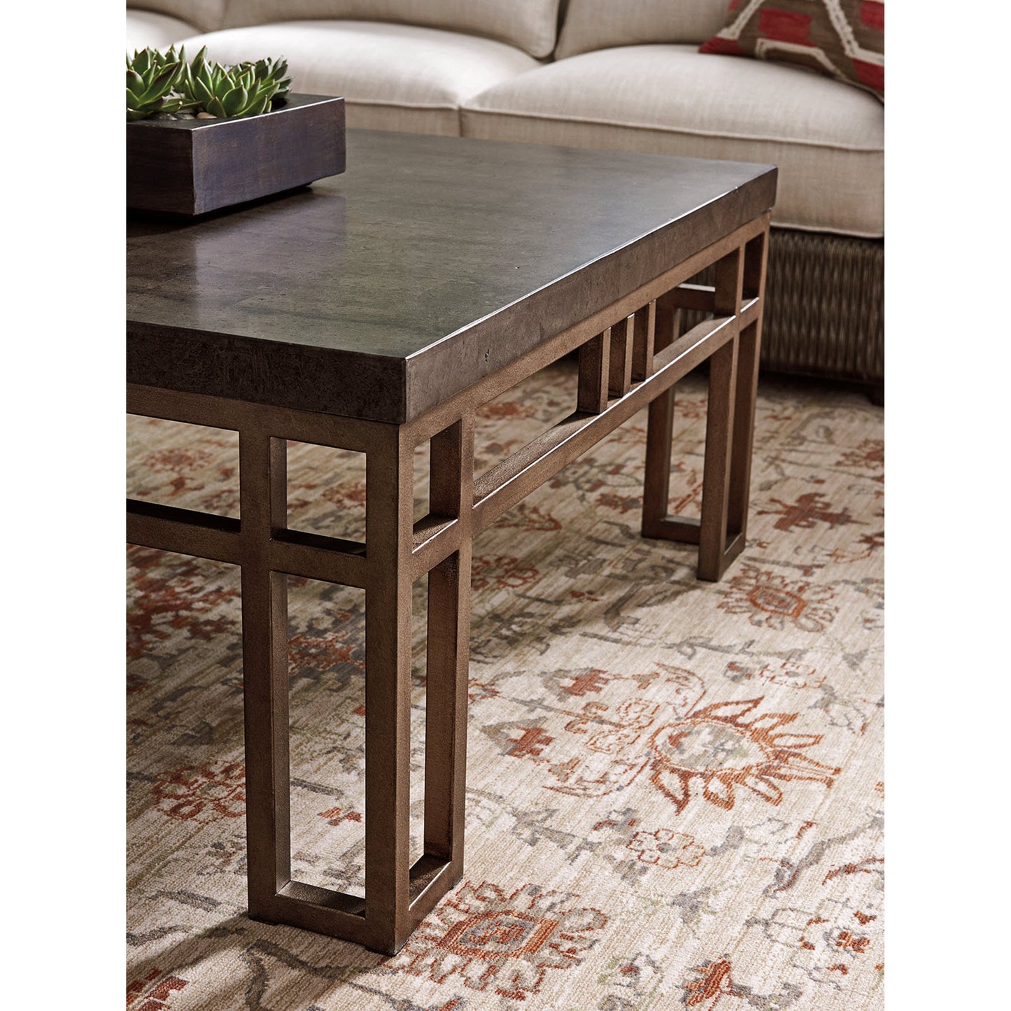 002 SR-836279 | Additional Silo | Montera Travertine Cocktail Table by Tommy Bahama Home. Made from unique in a transitional style.