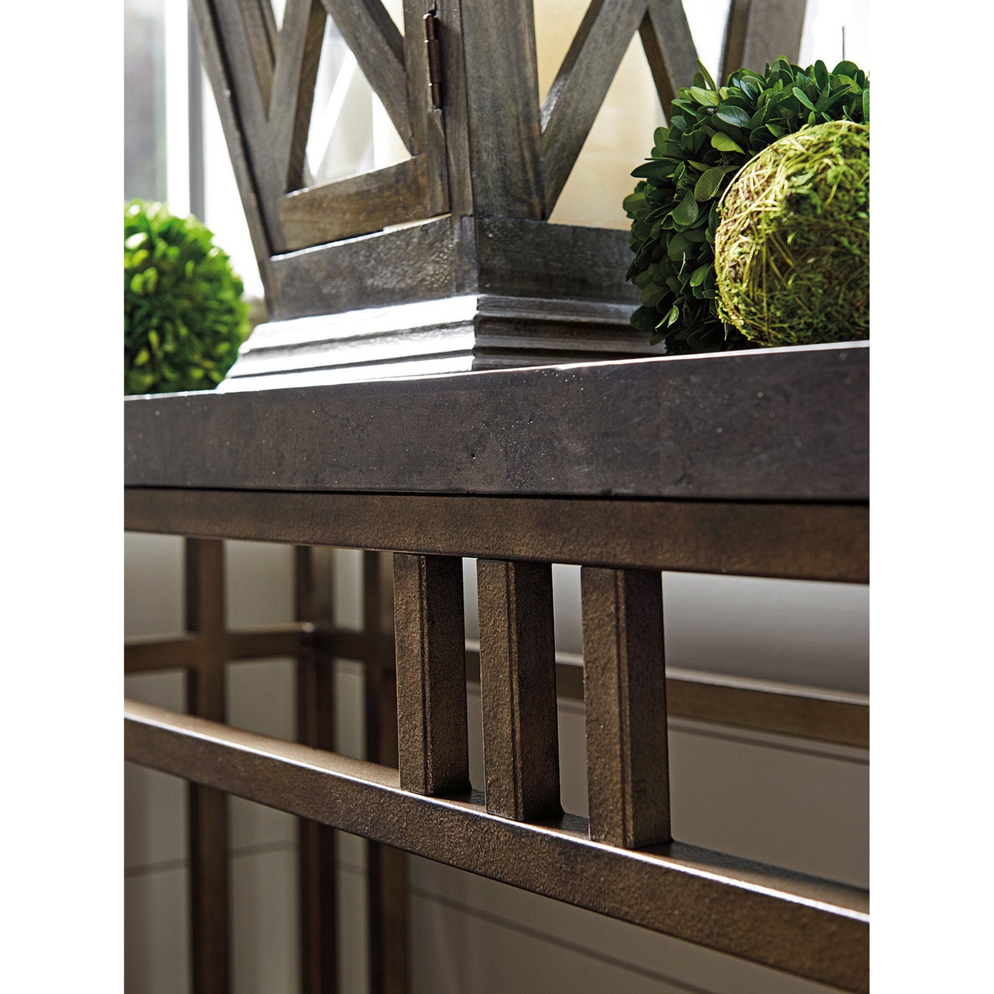 002 SR-836280 | Additional Silo | Montera Travertine Console by Tommy Bahama Home. Made from unique in a transitional style.