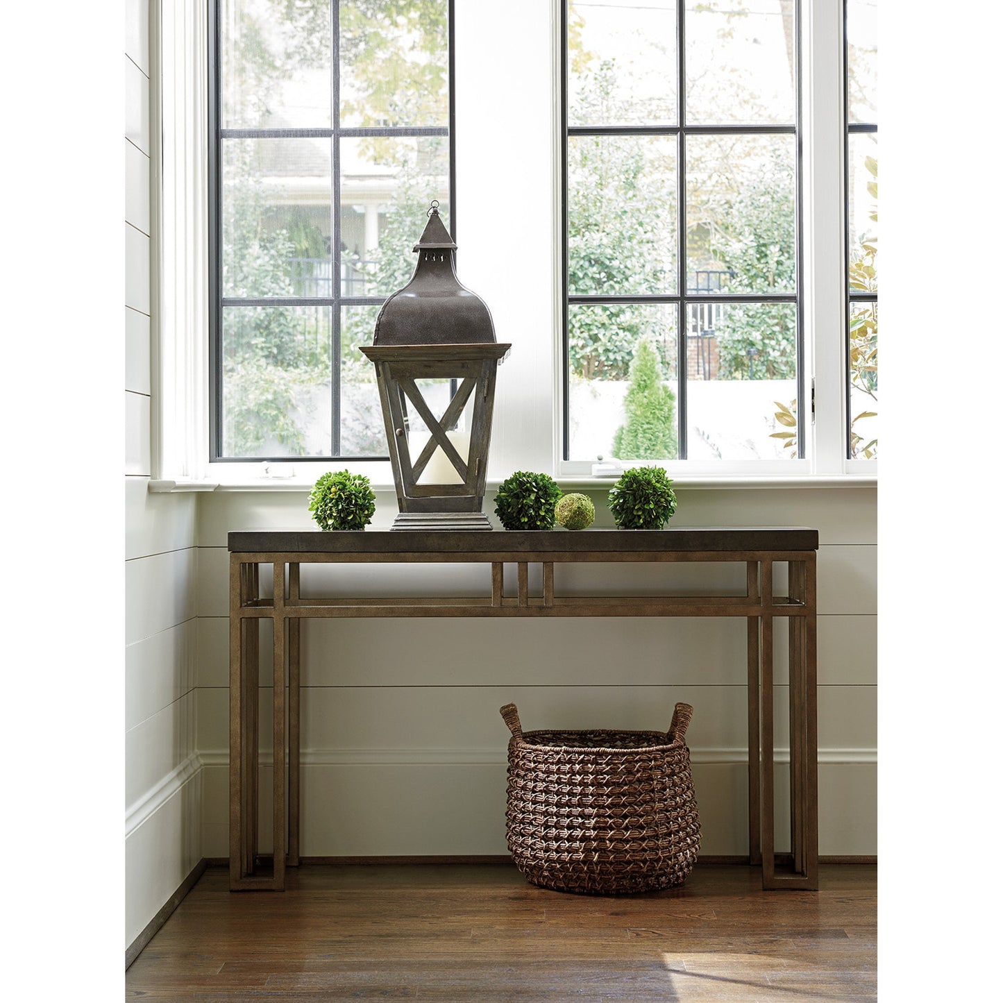 006 SR-836280 | Lifestyle | Montera Travertine Console by Tommy Bahama Home. Made from unique in a transitional style.