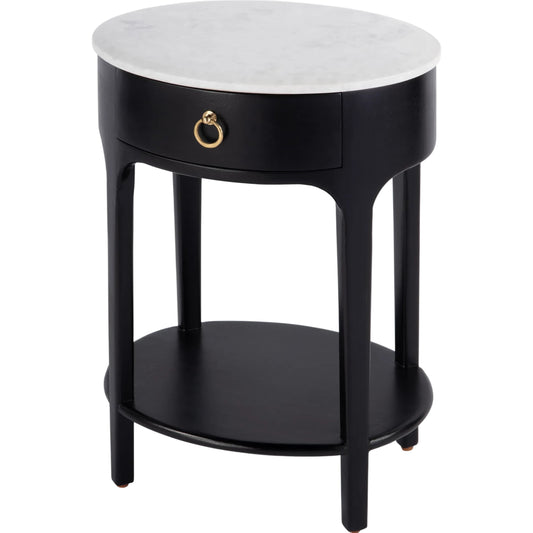 Ellen Oval 1 Drawer Nightstand by Butler Specialty Company. Made from mango, marble, mdf in a modern style.