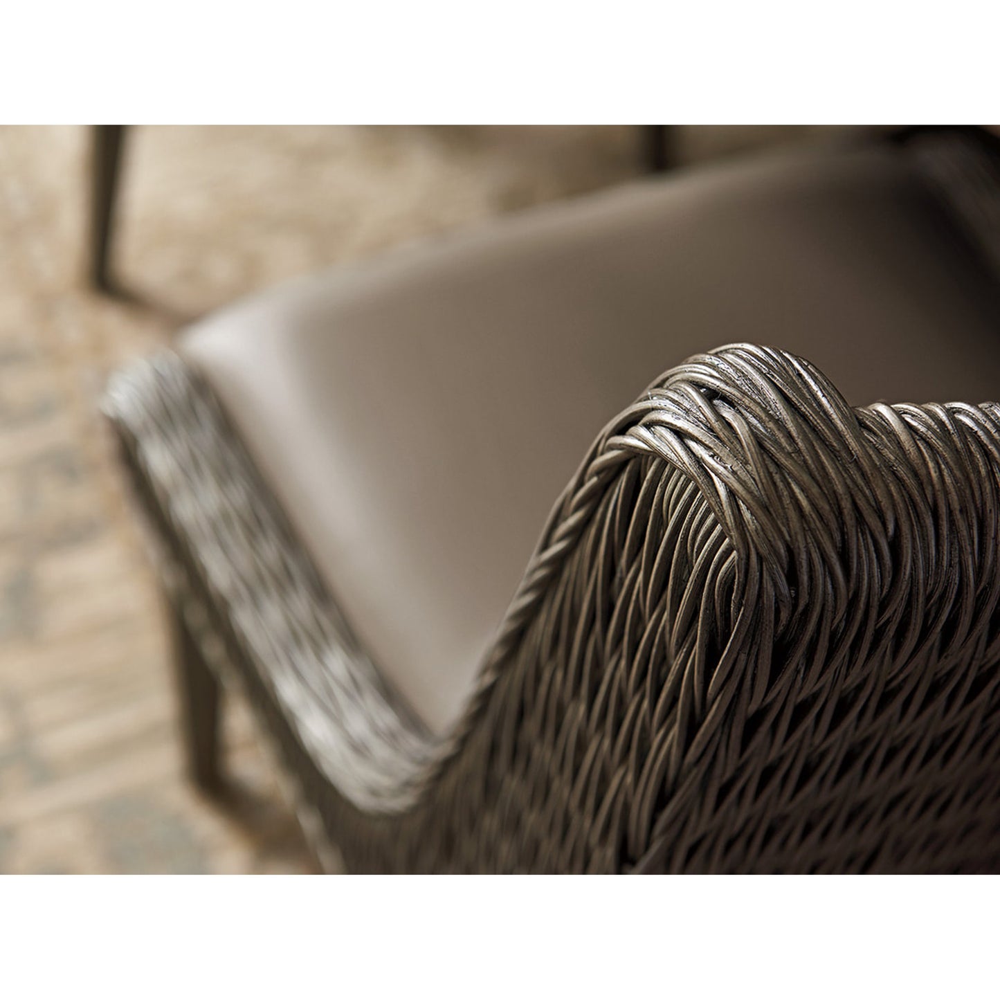 003 SR-835984 | Closeup | Brandon Woven Side Chair by Tommy Bahama Home in dove gray. Made from unique in a coastal style.