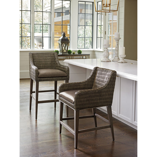 Turner Woven Bar Stool by Tommy Bahama Home. Made from unique in a coastal style.