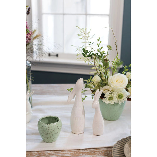 Qtee Bunny by Accent Decor in white. Made from ceramic in a modern style.