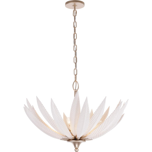 001 SI-2537054 | Primary Silo | Zanara 6 Light Pendantwith 3D Printed Ceramic Leaves by Varaluz in gold. Made from ceramic, steel in a unique style.