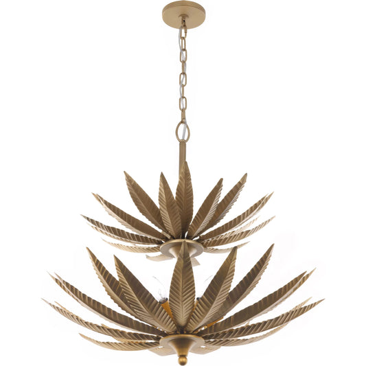 000 SI-2537055 | Primary Silo | Zanara 9 Light Pendant by Varaluz in gold. Made from steel in a unique style.