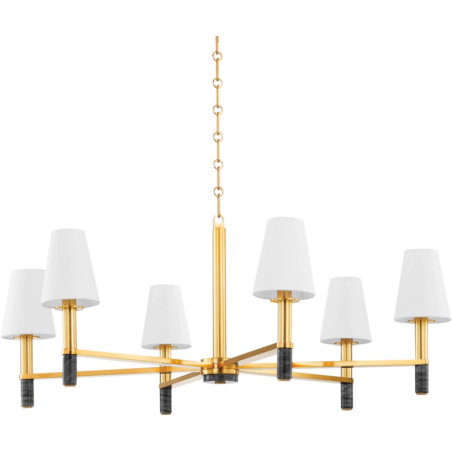 001 SI-2335830 | Primary Silo | Montreal 6-Light Chandelier by Hudson Valley in aged brass. Made from steel in a traditional style.