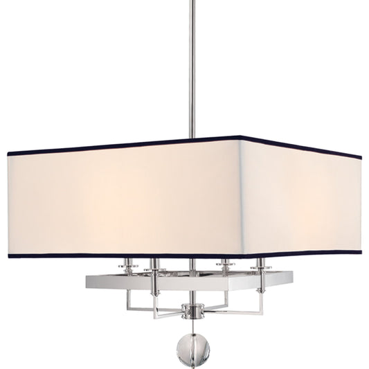 Gresham Park Chandelier by Hudson Valley in polished nickel. Made from brass in a transitional style.