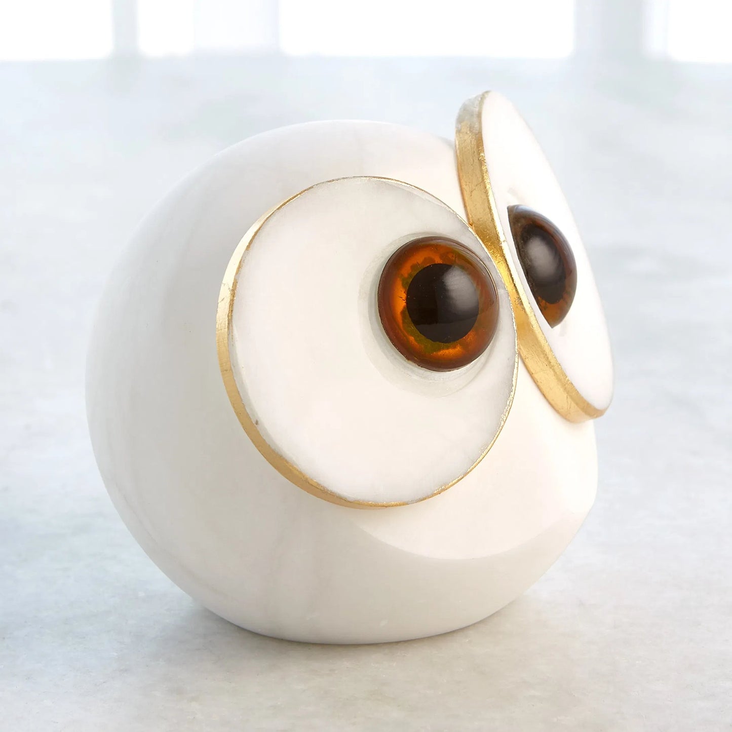 004 SI-2445535 | Additional Silo | Alabaster Big Eyed Owl by Global Views in natural. Made from alabaster in a eclectic & global style.
