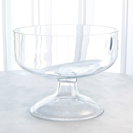 Giant Glass Compote by Global Views in natural. Made from art glass in a modern style.