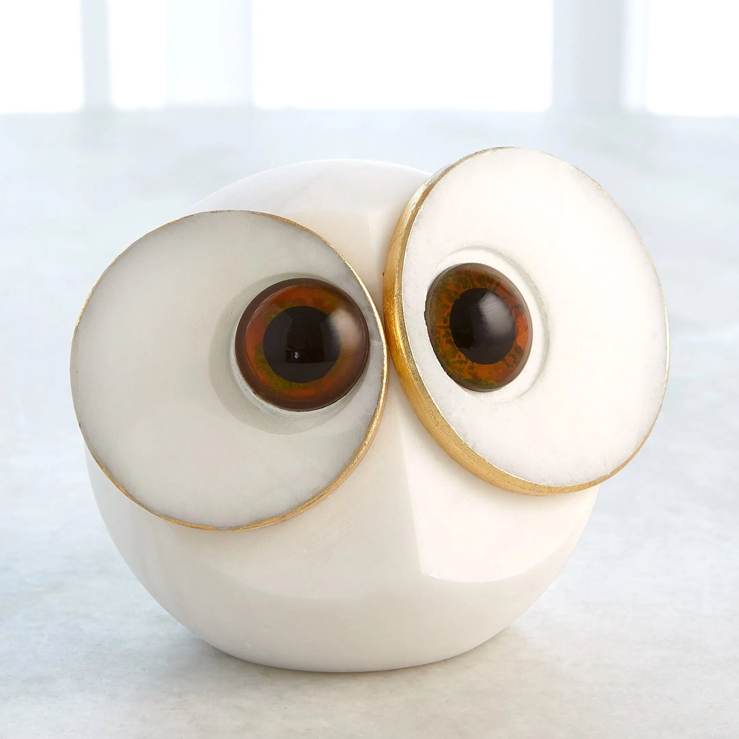 006 SI-2445535 | Additional Silo | Alabaster Big Eyed Owl by Global Views in natural. Made from alabaster in a eclectic & global style.