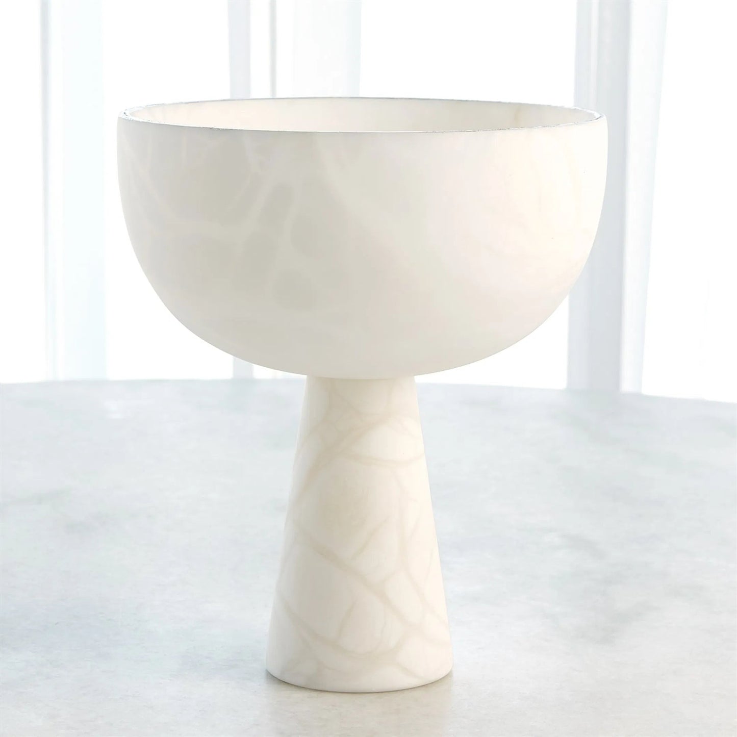 006 SI-2323589 | Lifestyle | Footed Alabaster Bowl with Silver by Global Views in silver. Made from unique in a unique style.