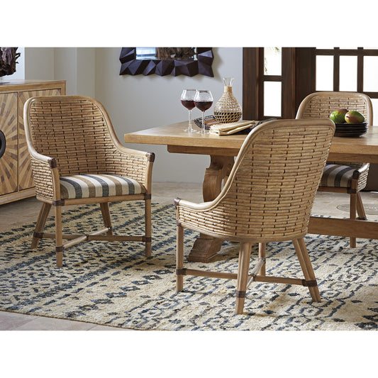 Keeling Woven Arm Chair by Tommy Bahama Home. Made from unique in a coastal style.