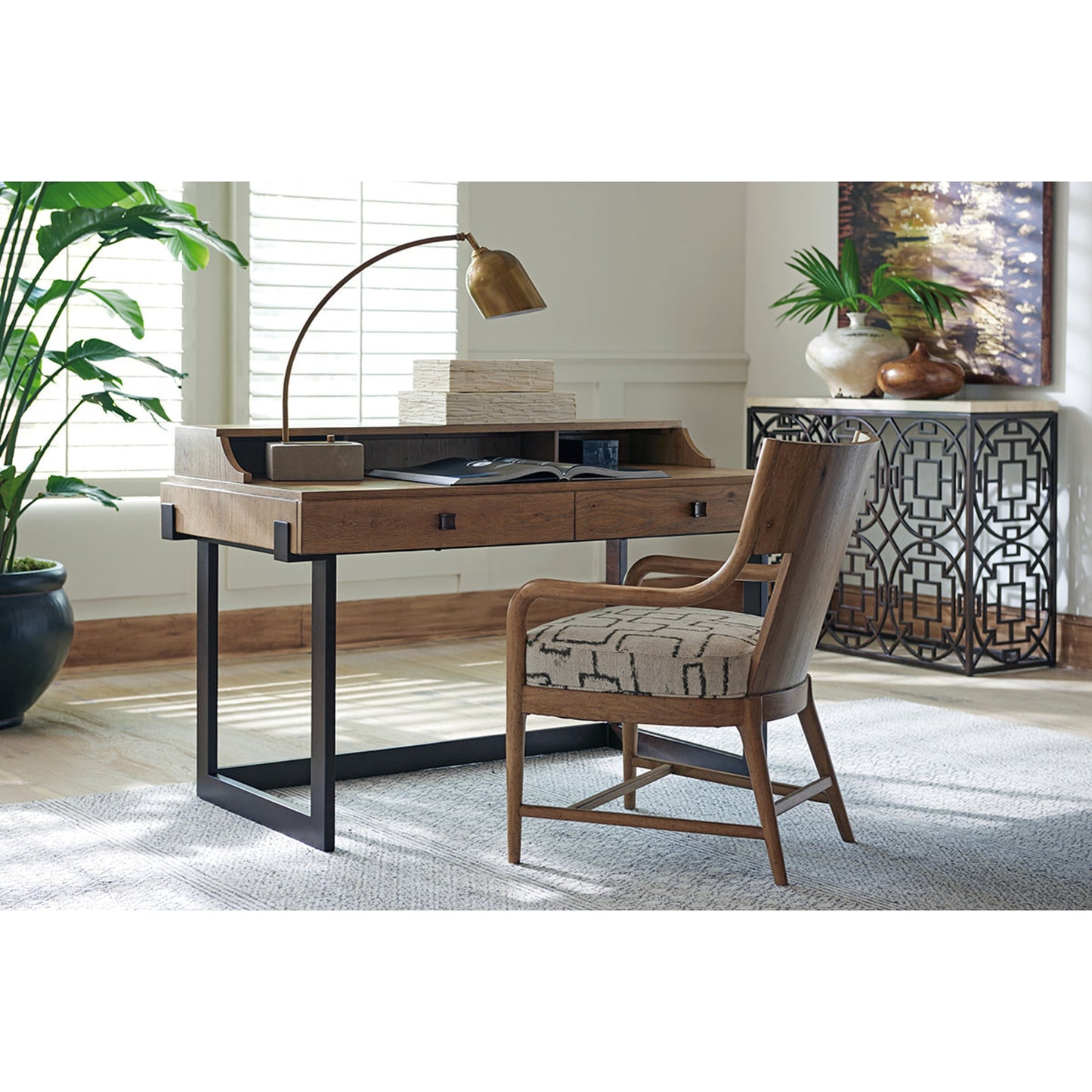 004 SR-835905 | Lifestyle | Ackermann Metal Console by Tommy Bahama Home. Made from unique in a transitional style.