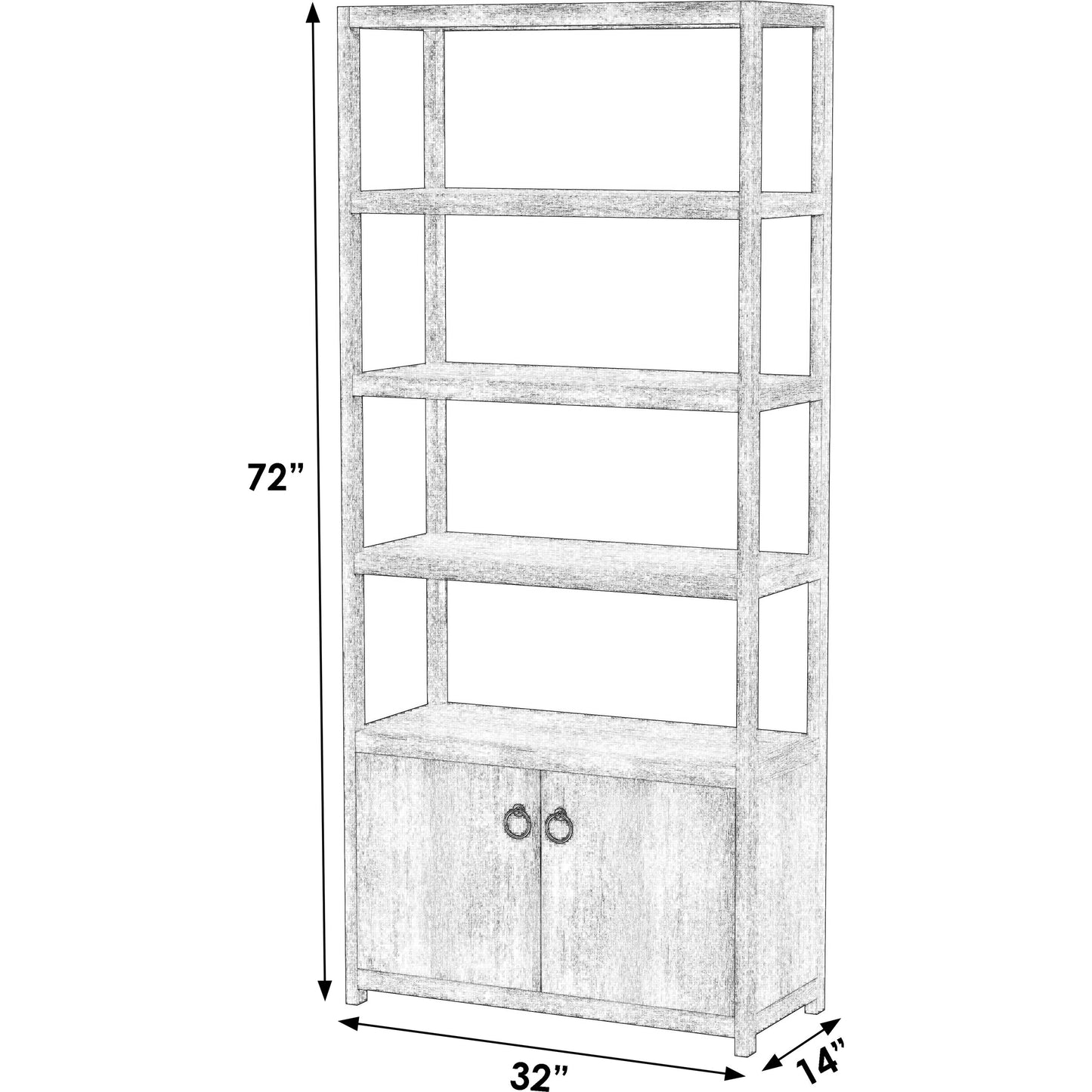 009 SI-2021981 | Additional Silo | Lark 4-Tier Etagere Bookcase by Butler Specialty Company. Made from unique in a modern style.