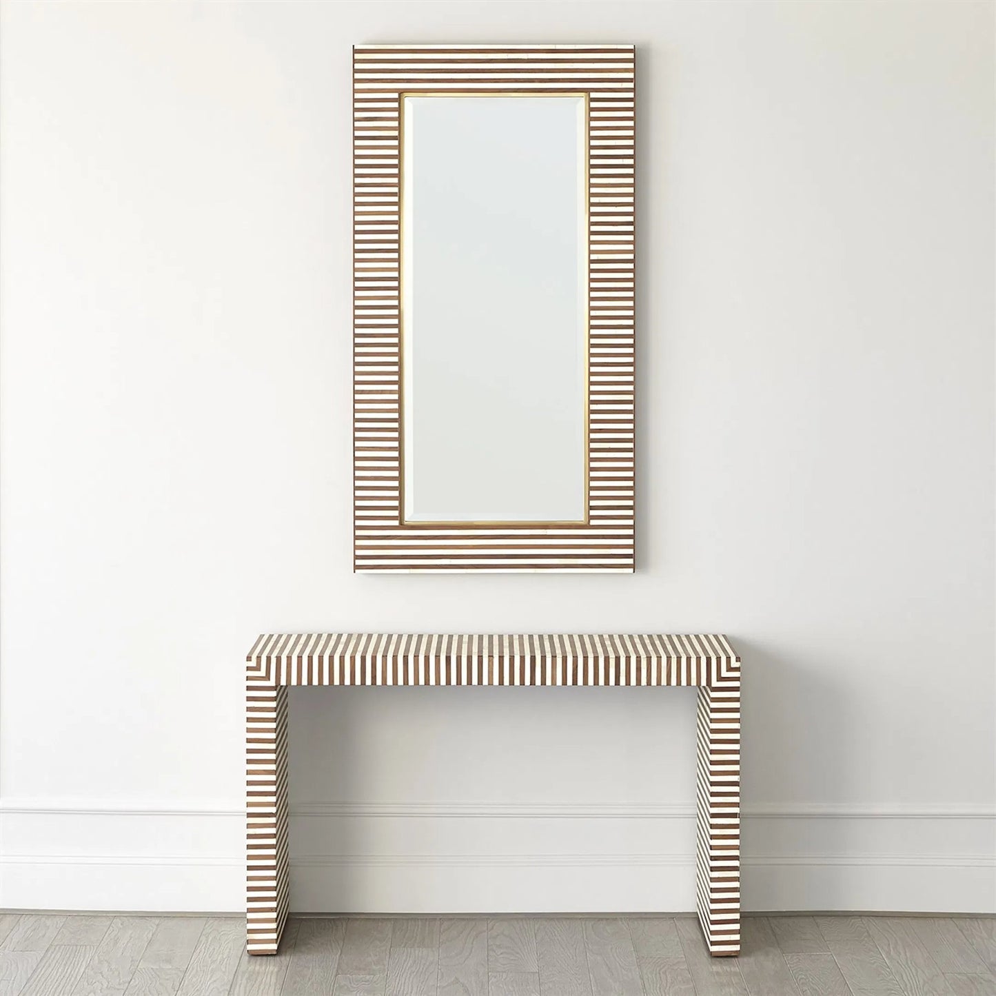 001 SI-2324379 | Lifestyle | Sienna Mirror by Global Views in natural, bone and walnut. Made from unique in a eclectic & global style.