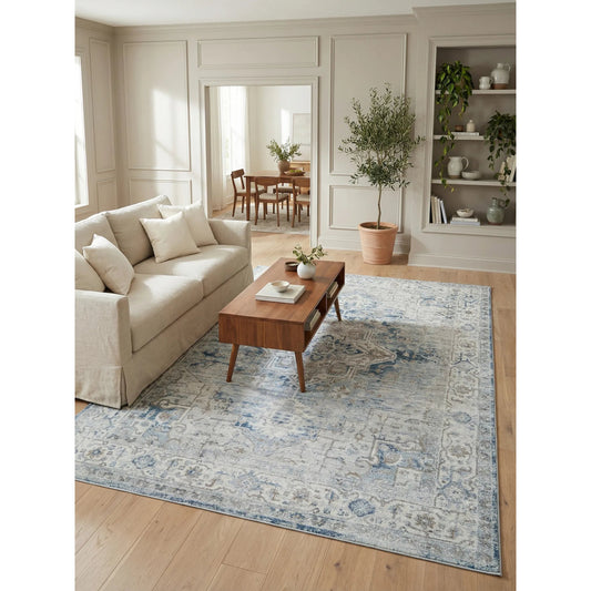 Vintage Looms Rug X by Exquisite Rugs in blue, beige. Made from polyester in a unique style.