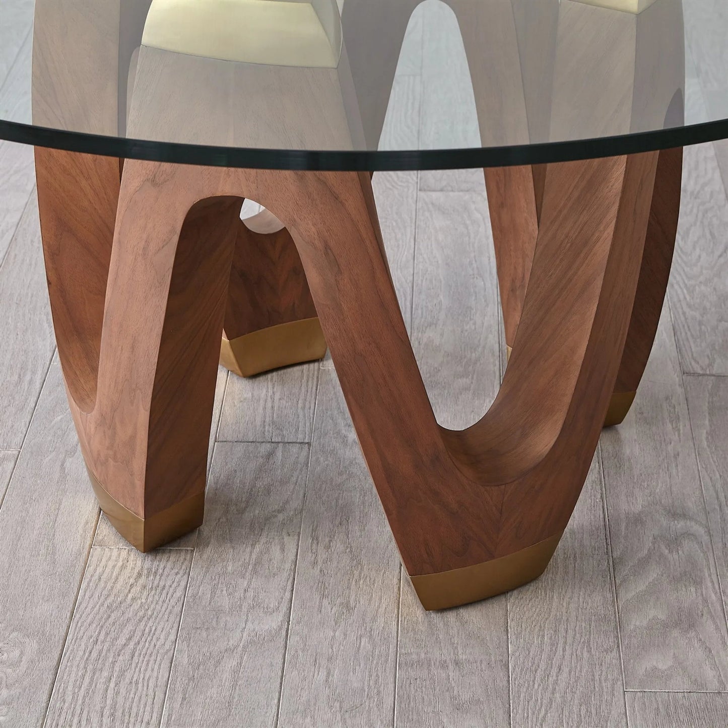 006 SI-2324678 | Closeup | Wave Dining Table by Global Views in natural, red and walnut. Made from unique in a modern style.