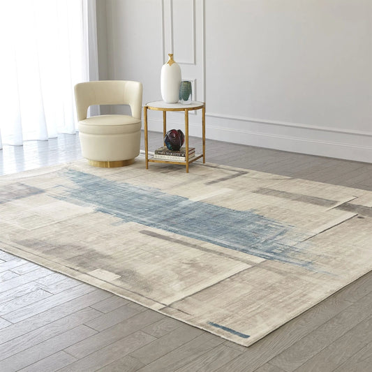 Art Rug by Global Views. Made from bamboo silk, backing material: cotton, 100% viscose in a unique style.