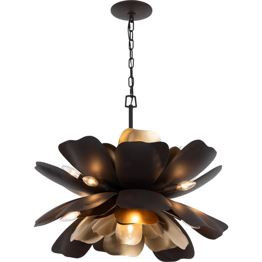 001 SI-2536915 | Primary Silo | Botanic Panic 13 Light Pendant by Varaluz in bronze, brown. Made from steel in a unique style.