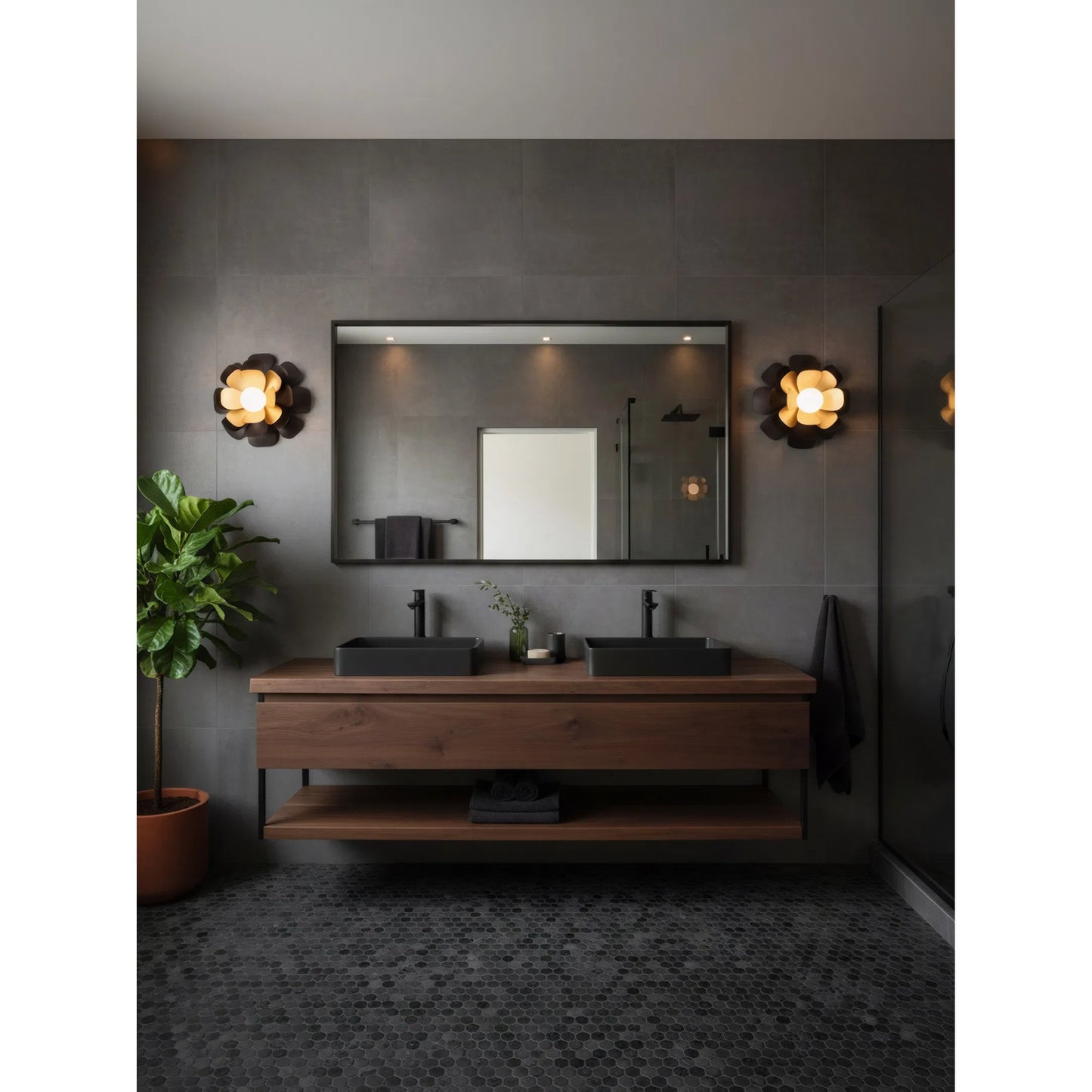 004 SI-2536913 | Lifestyle | Botanic Panic 1 Light Wall or Ceiling Flush Mount by Varaluz in bronze, brown. Made from steel in a unique style.