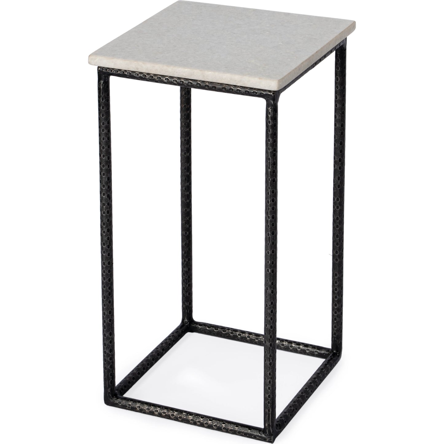 001 SI-2077772 | Additional Silo | Mabel Marble and Hammered Iron Side Table by Butler Specialty Company in white and black and marble & metal. Made from iron, marble in a modern style.