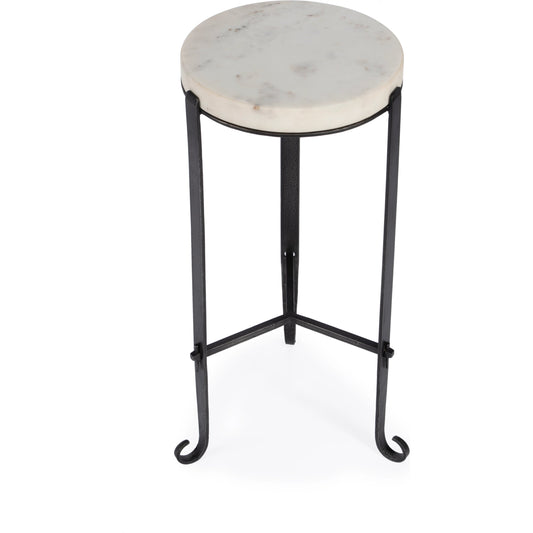 Freya Side Table by Butler Specialty Company in black and white and marble & metal. Made from iron, marble in a modern style.