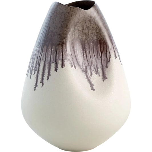 008 SI-2323426 | Primary Silo | Dented Vase by Global Views in amethyst and ivory. Made from unique in a modern style.