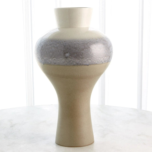 Cream Rises Swell Vase by Global Views in cream and ivory. Made from unique in a modern style.
