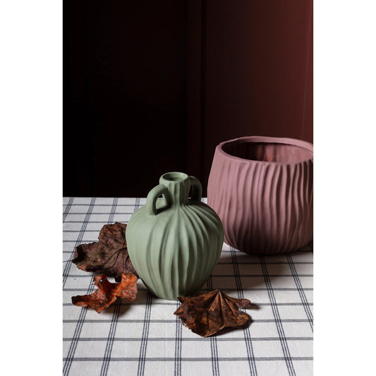 Thayer Budvase by Accent Decor in green. Made from ceramic in a modern style.