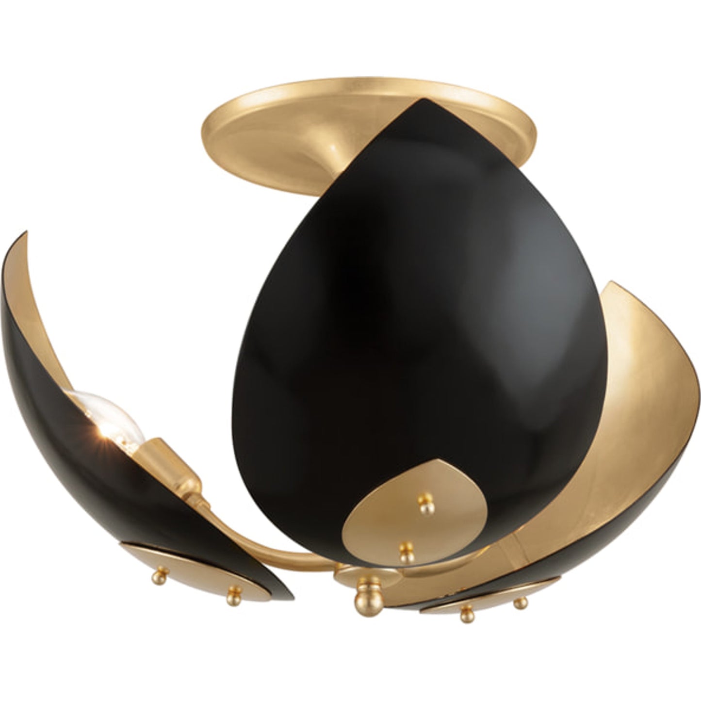 001 SR-763132 | Primary Silo | Lotus Semi Flush by Hudson Valley. Made from brass in a modern style.