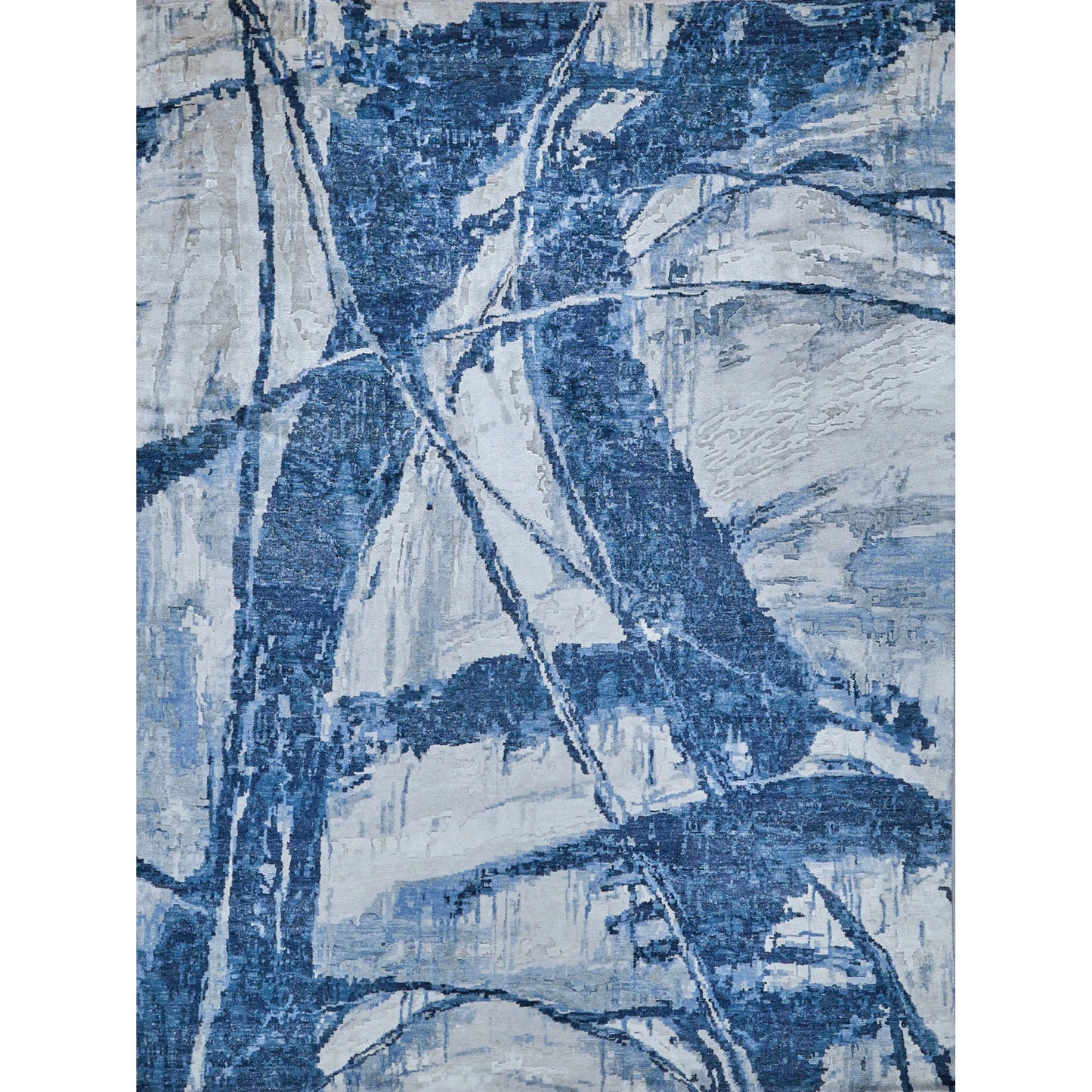 001 SI-2101777,SI-2101778,SI-2101779,SI-2101780,SI-2101781,SI-2101782 | Additional Silo | Floor Art 5709 Rug by Exquisite Rugs in ivory, dark blue. Made from bamboo silk in a unique style.