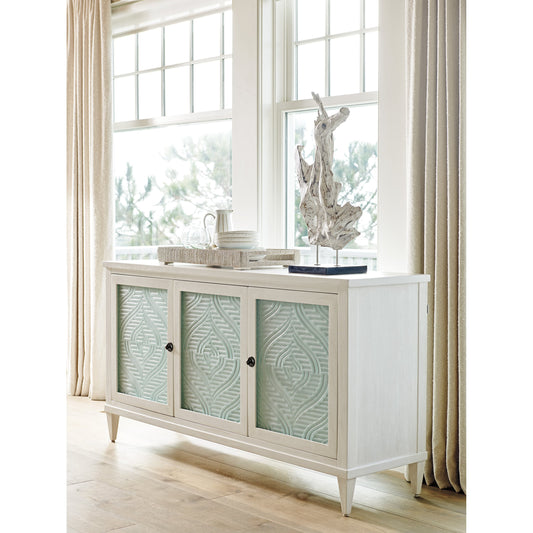Turtle Point Buffet by Tommy Bahama Home in sea glass, ivory. Made from unique in a transitional style.
