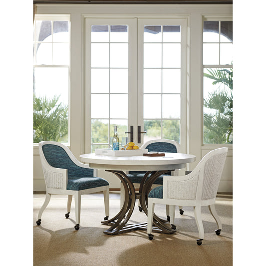 Marsh Creek Round Dining Table by Tommy Bahama Home in pewter. Made from unique in a modern style.