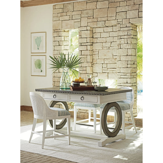 Sawgrass Bistro Table by Tommy Bahama Home in clear coat. Made from unique in a traditional style.