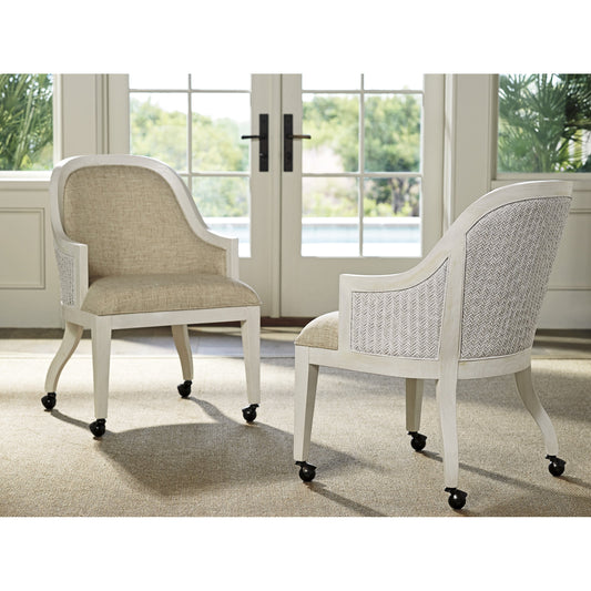 Bayview Arm Chair with Casters by Tommy Bahama Home in natural. Made from unique in a transitional style.