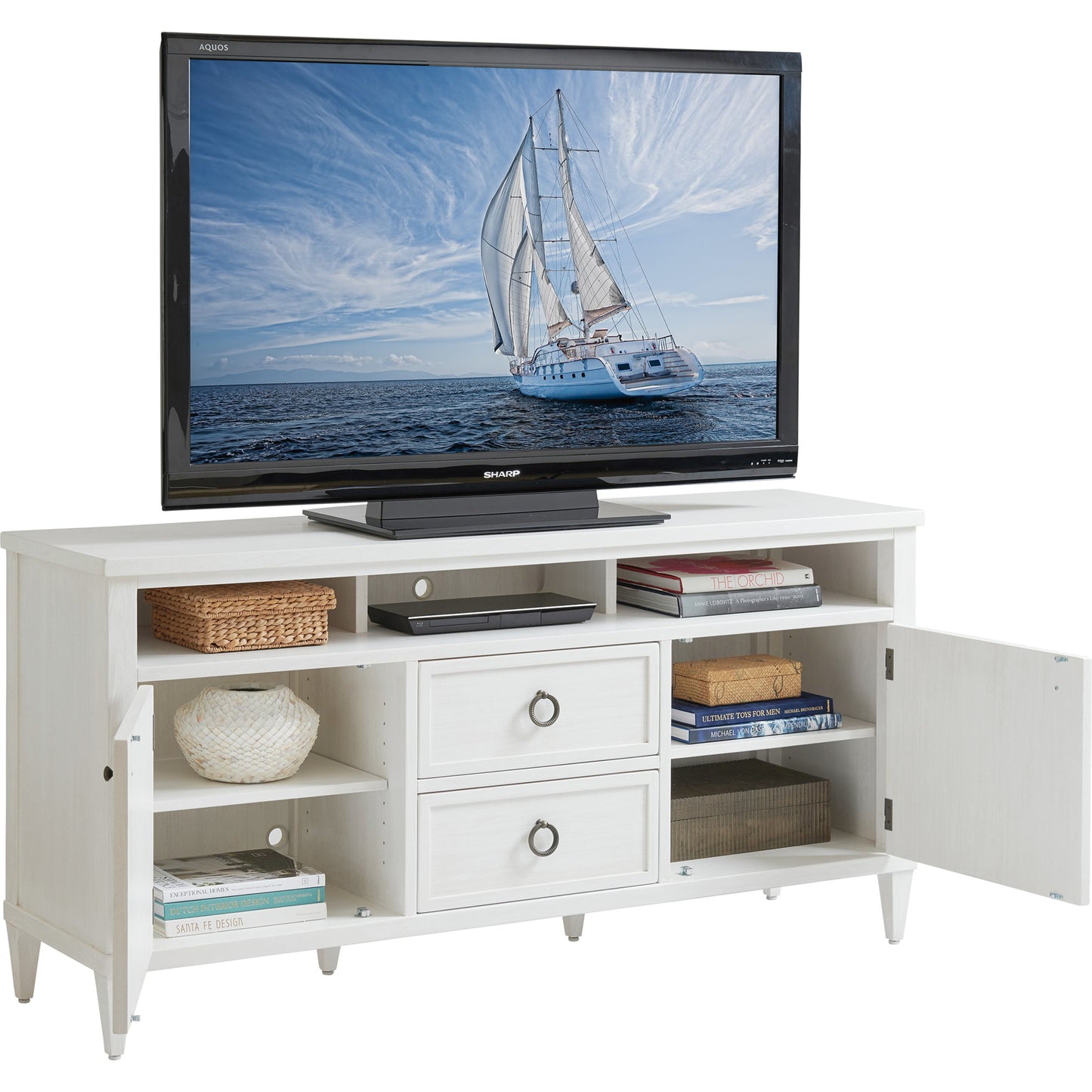 002 SR-836068 | Additional Silo | Dockside Media Console by Tommy Bahama Home in white. Made from unique in a transitional style.
