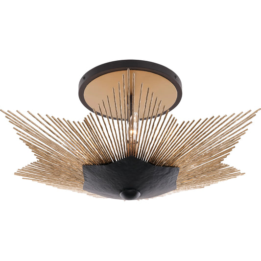 000 SI-2536885 | Primary Silo | Aristocrat 3 Light Semi Flush by Varaluz in bronze, brown. Made from steel in a unique style.