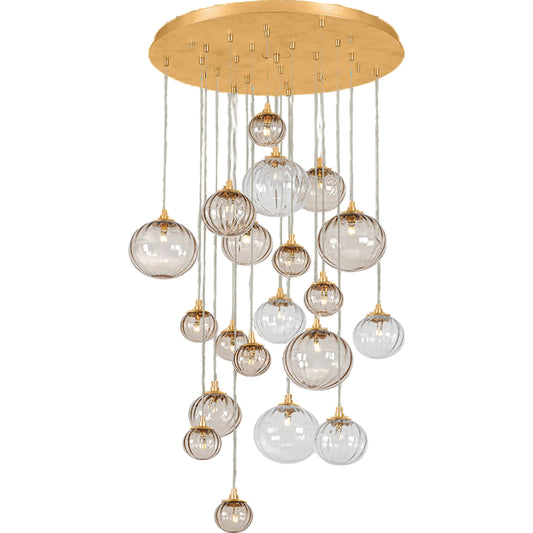 000 SI-2544326 | Primary Silo | Istanbul Chandelier by Corbett in vintage gold leaf. Made from glass in a unique style.
